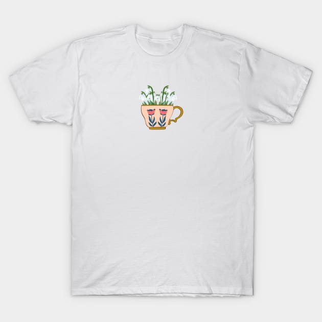 Flowers in a tea cup T-Shirt by RosaliaDe